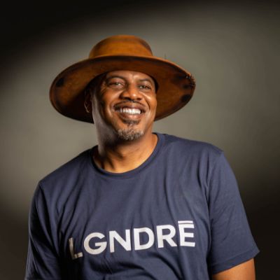 Gerald Johnson posing for a photo shoot. 